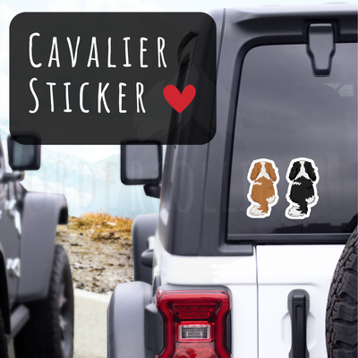 Cavalier Spaniel Behind Sticker