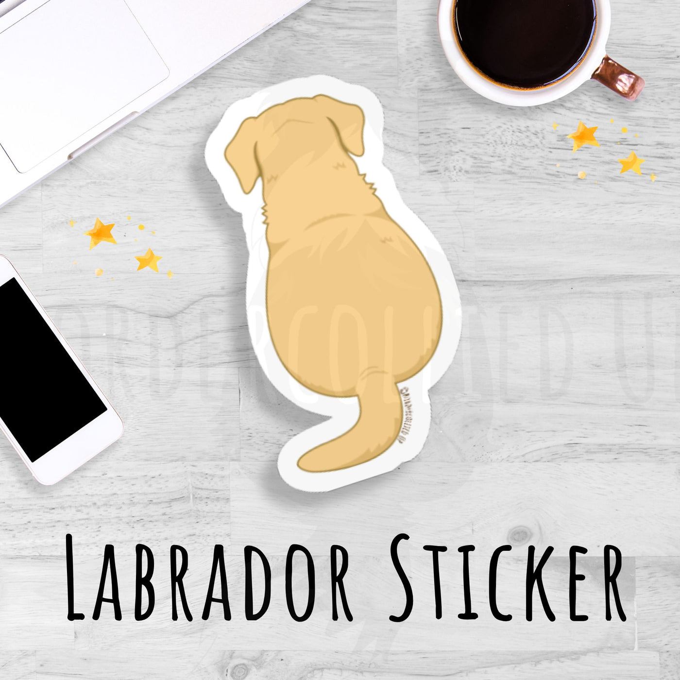 Labrador Behind Sticker
