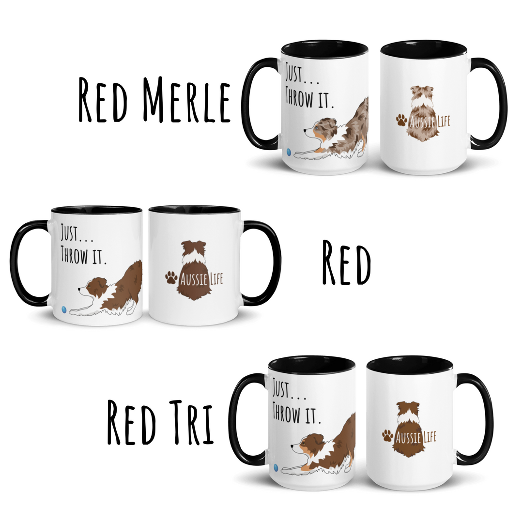 Just Throw It Australian Shepherd Coffee Mug – Bordercollied Up
