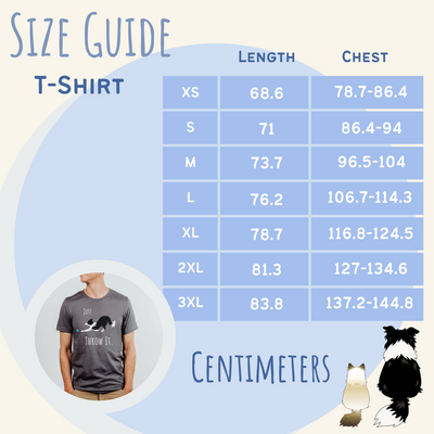 ragdoll siberian cat t-shirt size chart