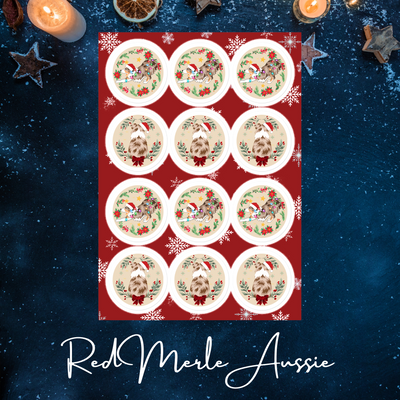 Australian Shepherd Holiday Sticker Sheet