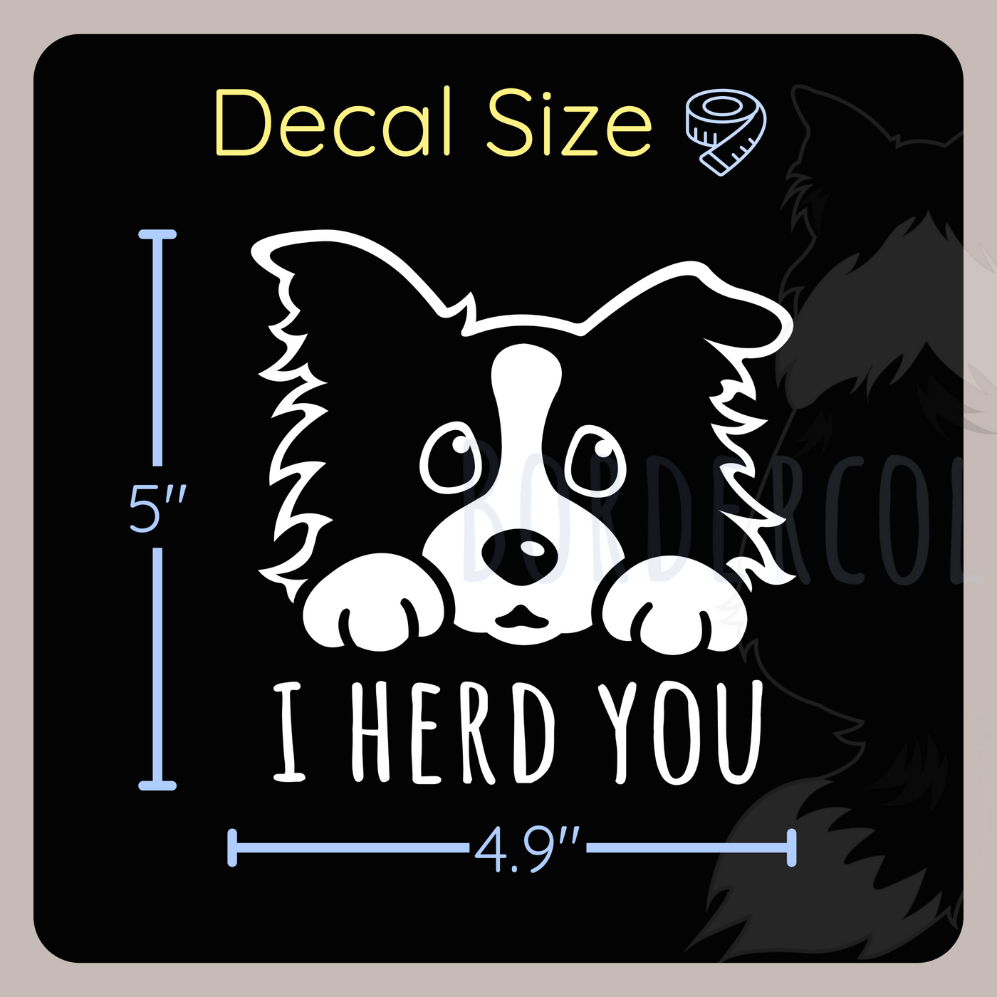 Border Collie Sticker | Border Collie Car Sticker for Border Collie Lover | Border Collie Gift