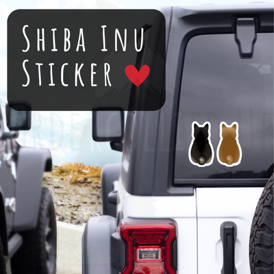 Shiba Inu Behind Sticker