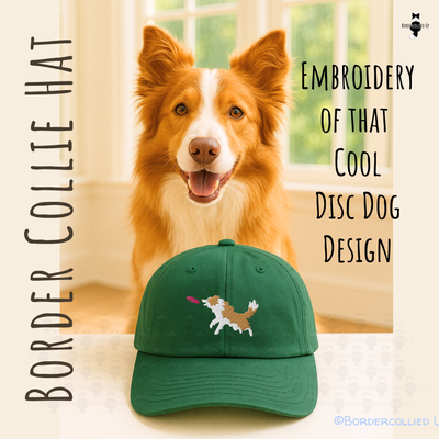Disc Dog Border Collie Embroidered Hat