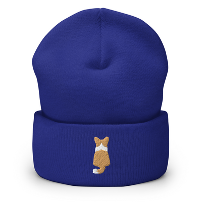 Corgi Back Embroidered Beanie