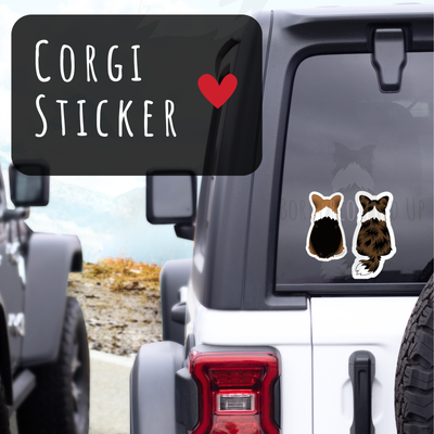 Welsh Corgi Behind Sticker