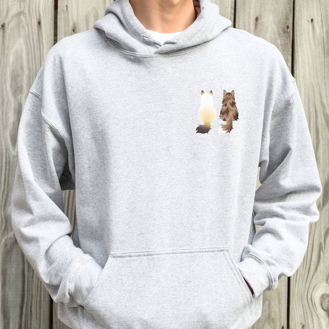 Siberian Cat Embroidered Hoodie