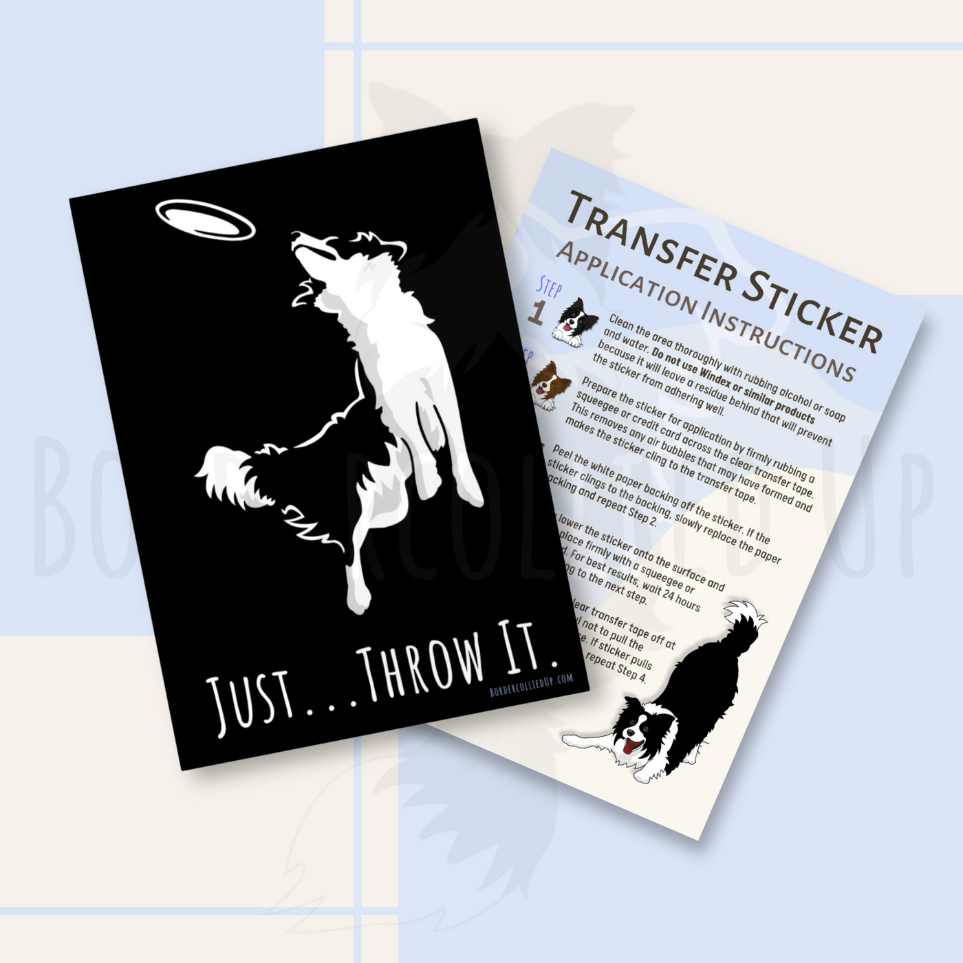 Disc Dog Border Collie Decal