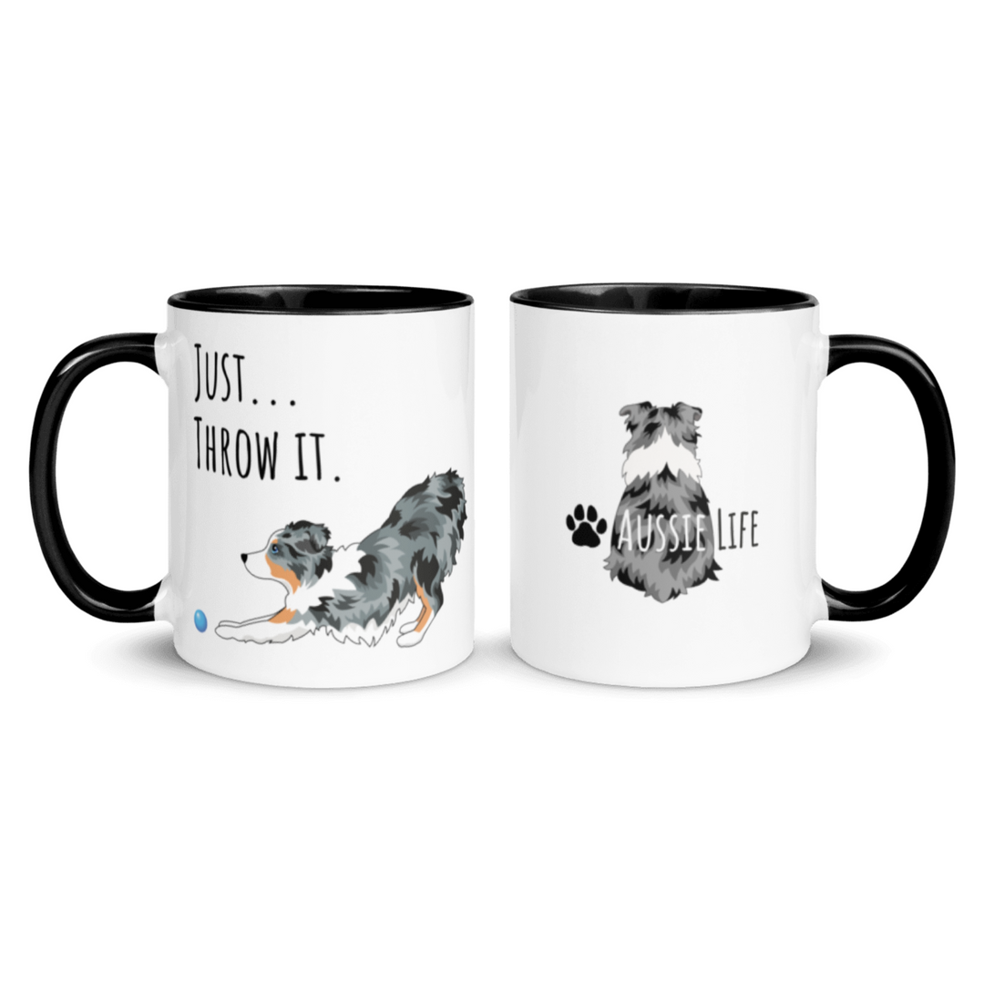 Just Throw It Australian Shepherd Coffee Mug