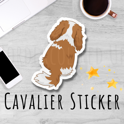 Cavalier Spaniel Behind Sticker