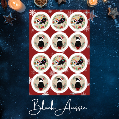 Australian Shepherd Holiday Sticker Sheet