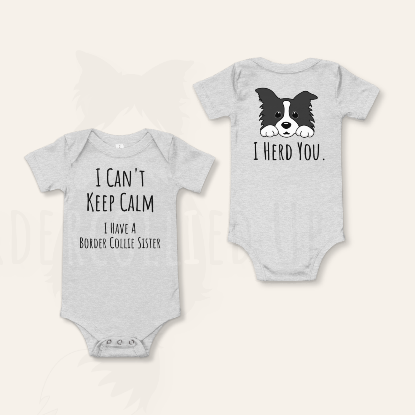 border collie baby bodysuit