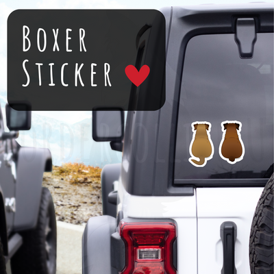 Boxer Behind Sticker