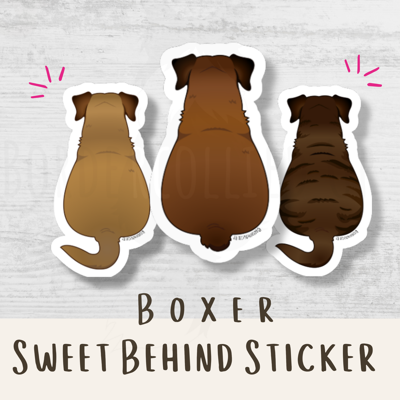 Boxer Behind Sticker