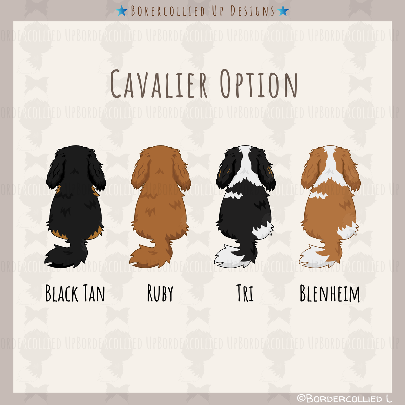 Cavalier Spaniel Behind Sticker