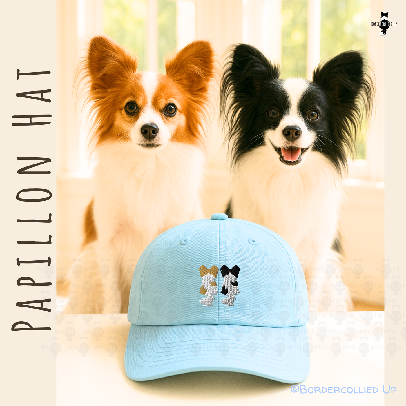 Papillon Back Embroidered Hat