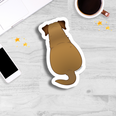 Boxer Behind Sticker