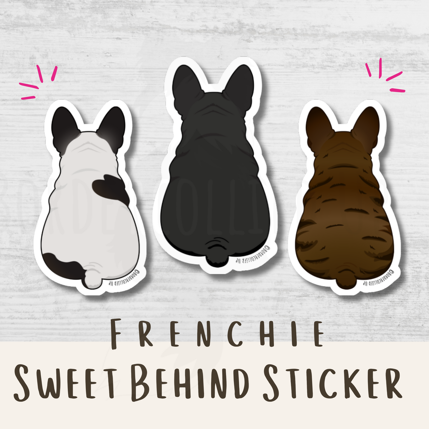 French Bulldog Behind Sticker
