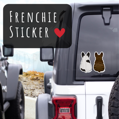 French Bulldog Behind Sticker