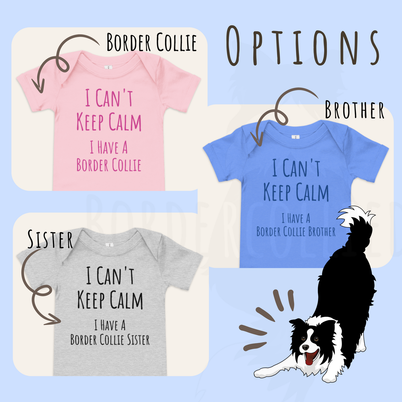 I herd You Border Collie Shirt for Babies