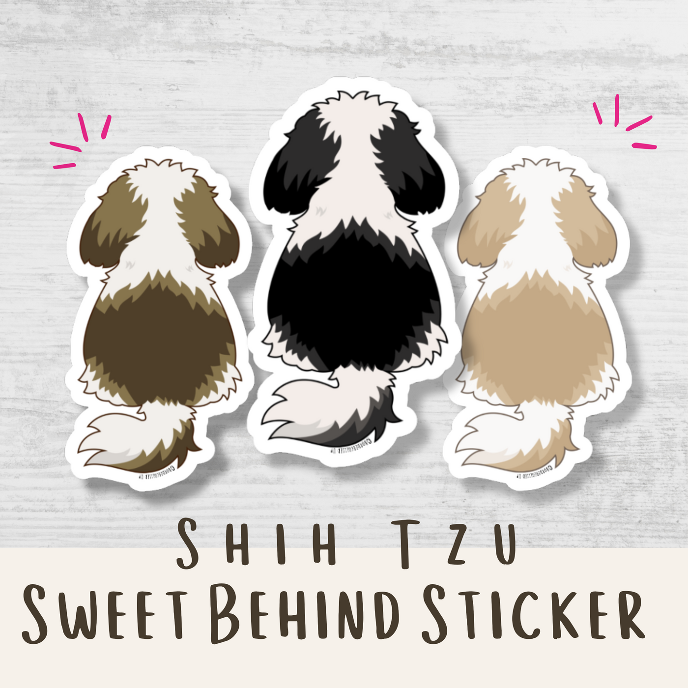 Shih Tzu Behind Sticker