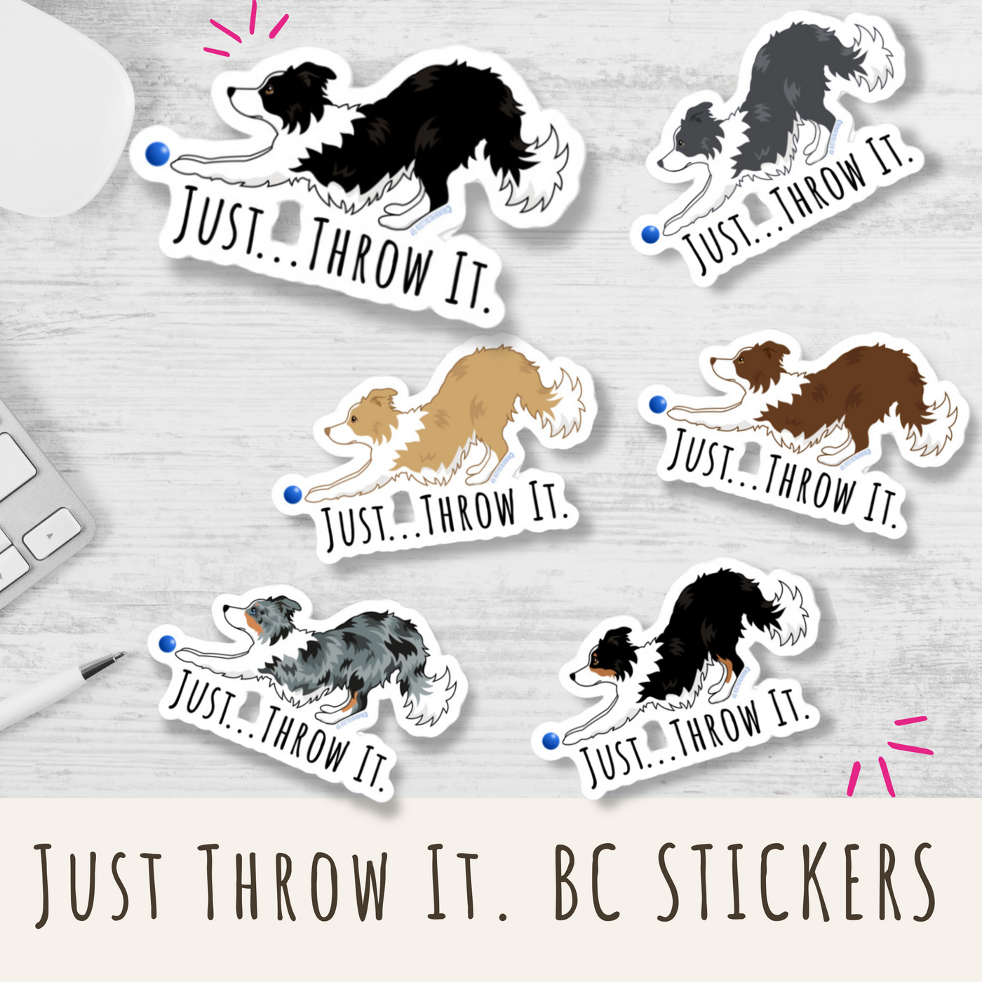 Just Throw It Border Collie Sticker