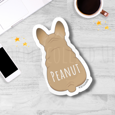 French Bulldog Behind Sticker