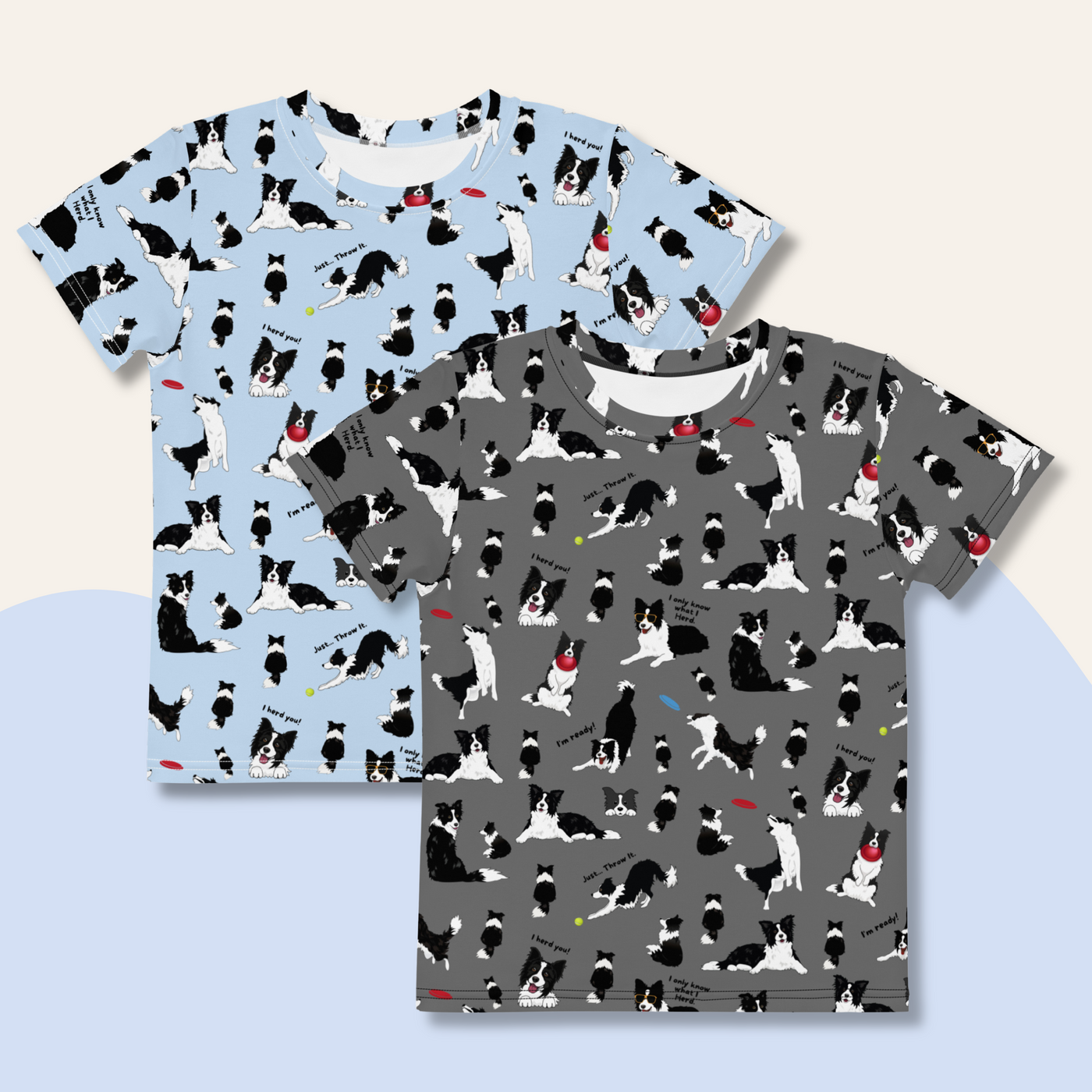 Crazy Border Collie Kids Shirt