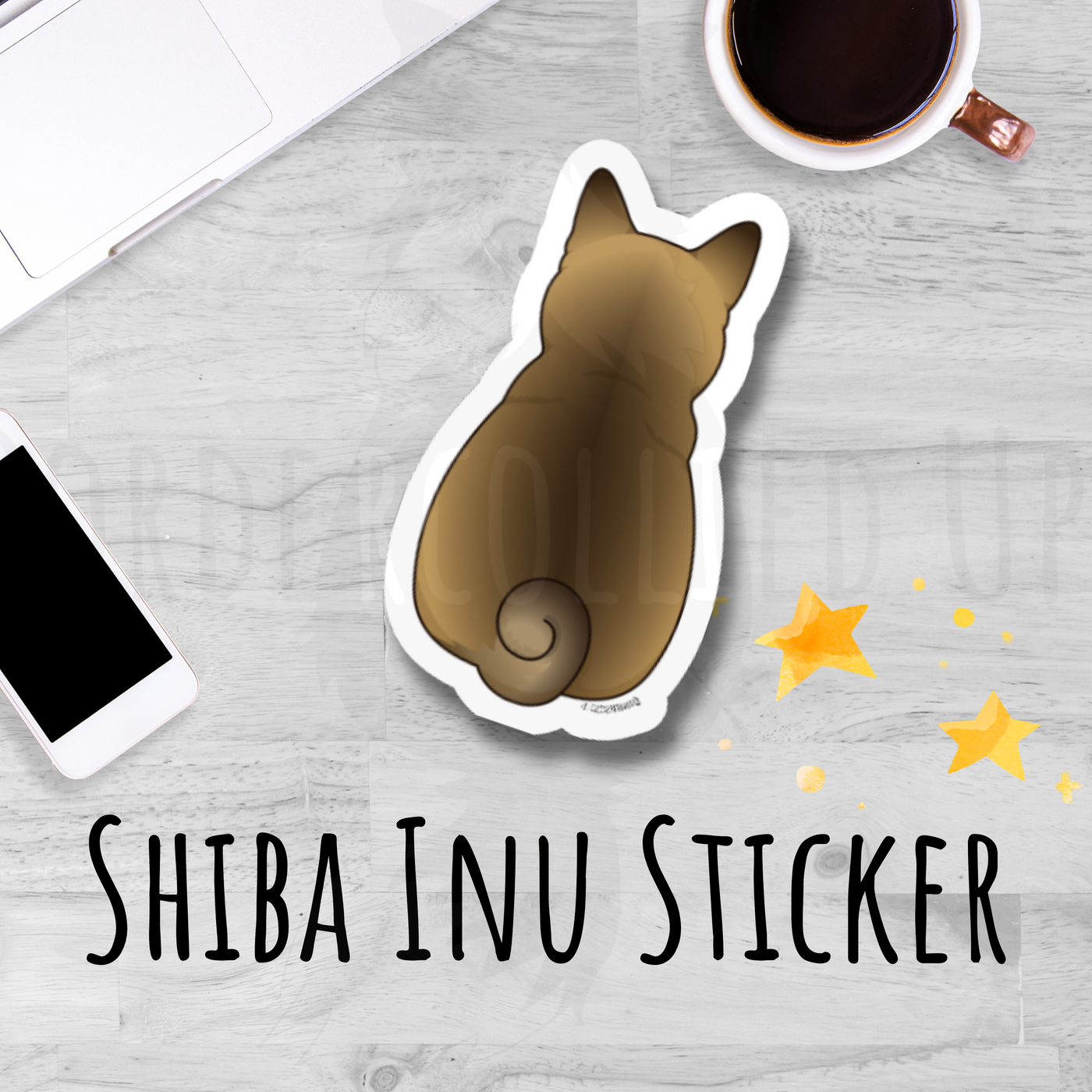 Shiba Inu Behind Sticker