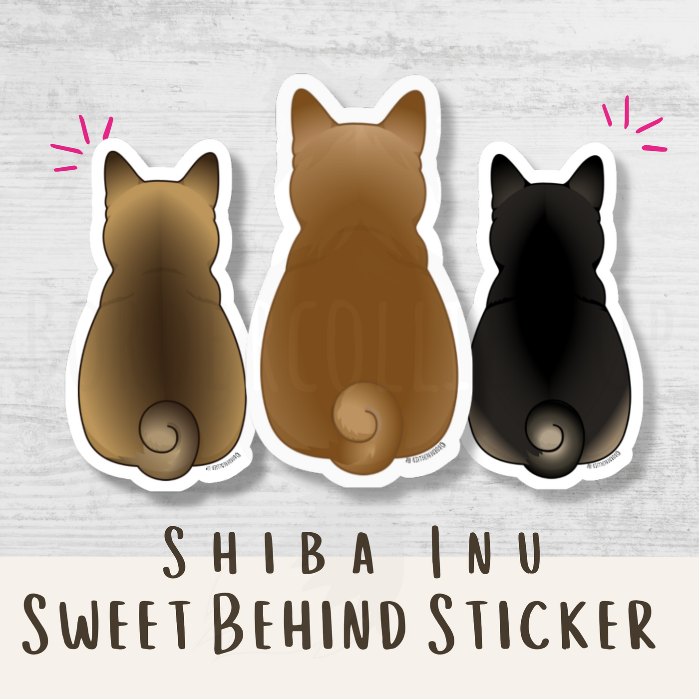 Shiba Inu Behind Sticker