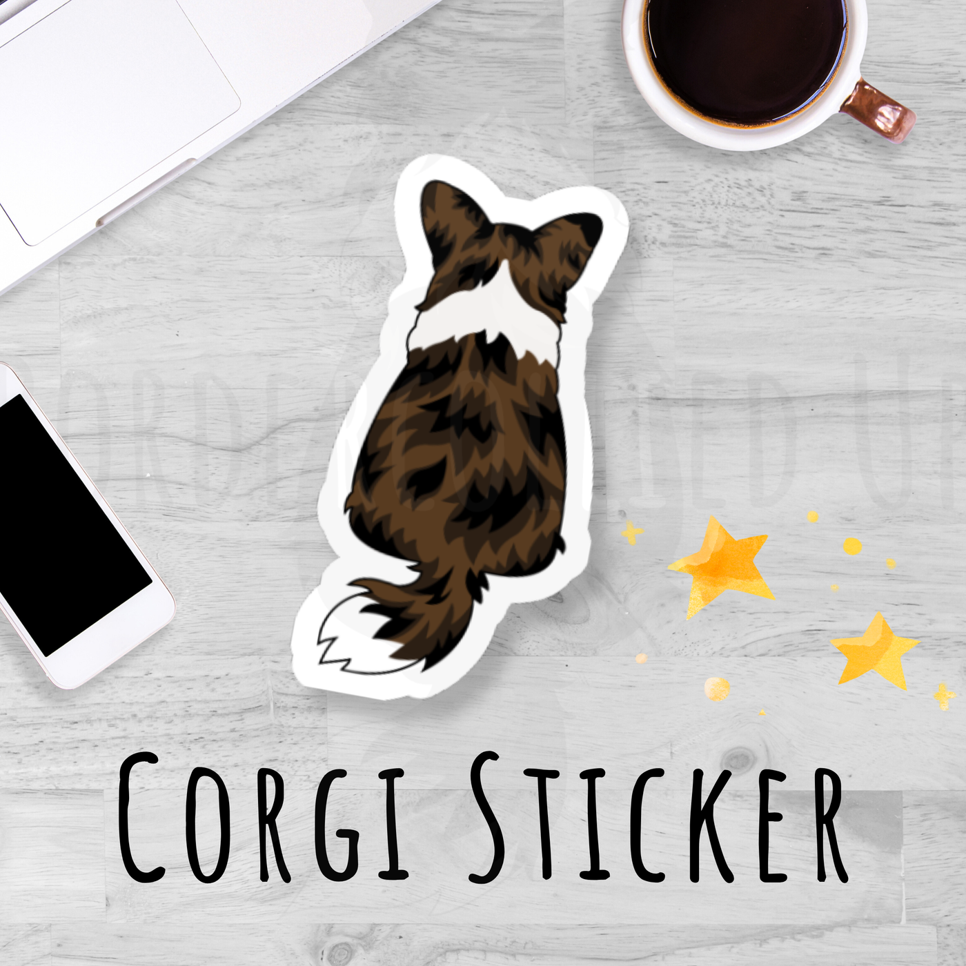 Welsh Corgi Behind Sticker