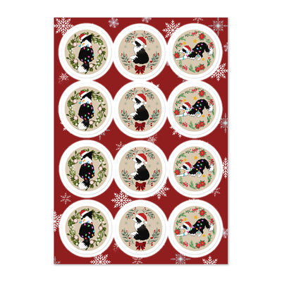 Border Collie Holiday Sticker Sheet