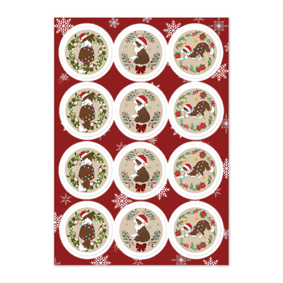 Border Collie Holiday Sticker Sheet