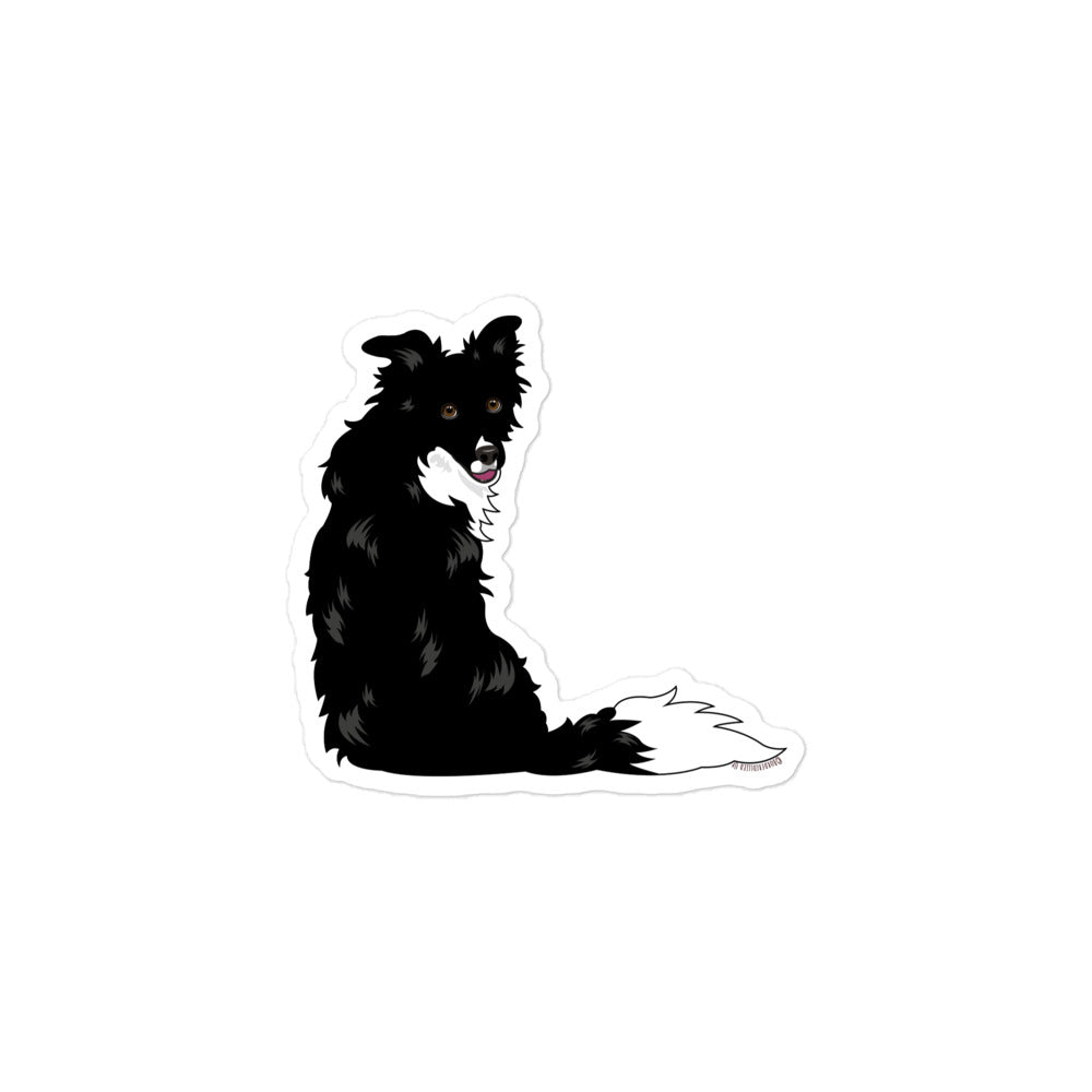 Collie専用購入ページ Sitting Border Collie Sticker | Border Collie Lovers Gift