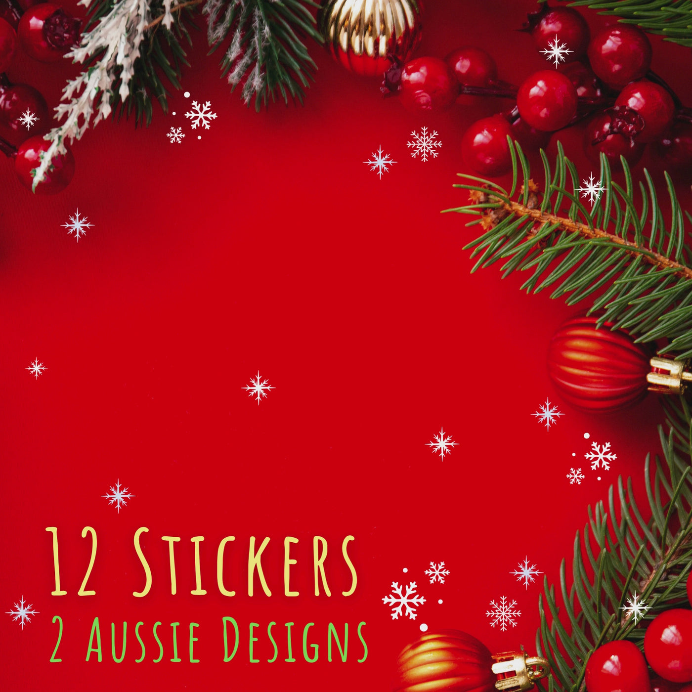 Australian Shepherd Holiday Sticker Sheet