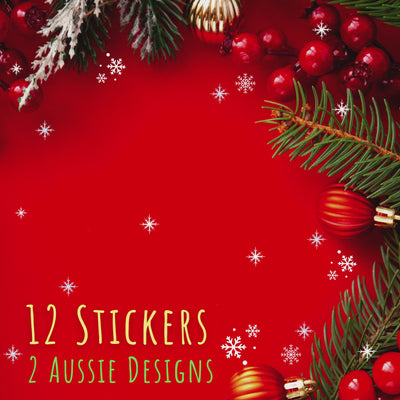 Australian Shepherd Holiday Sticker Sheet