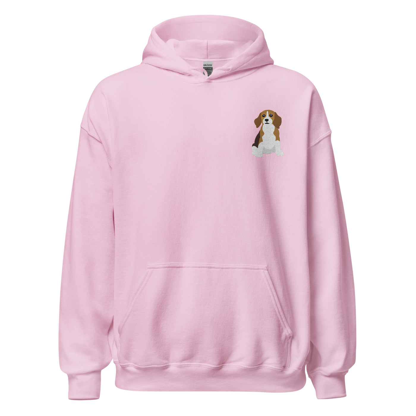 beagle embroidered pink hoodie