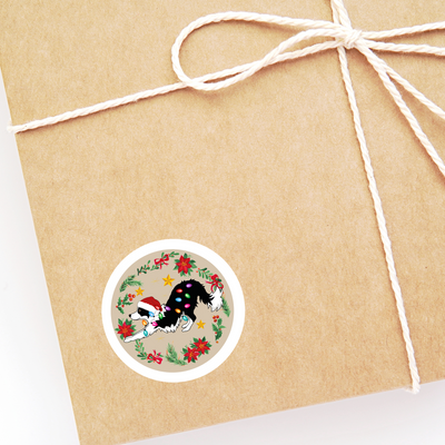 border collie holiday mini stickers | border collie gift | border collie stickers