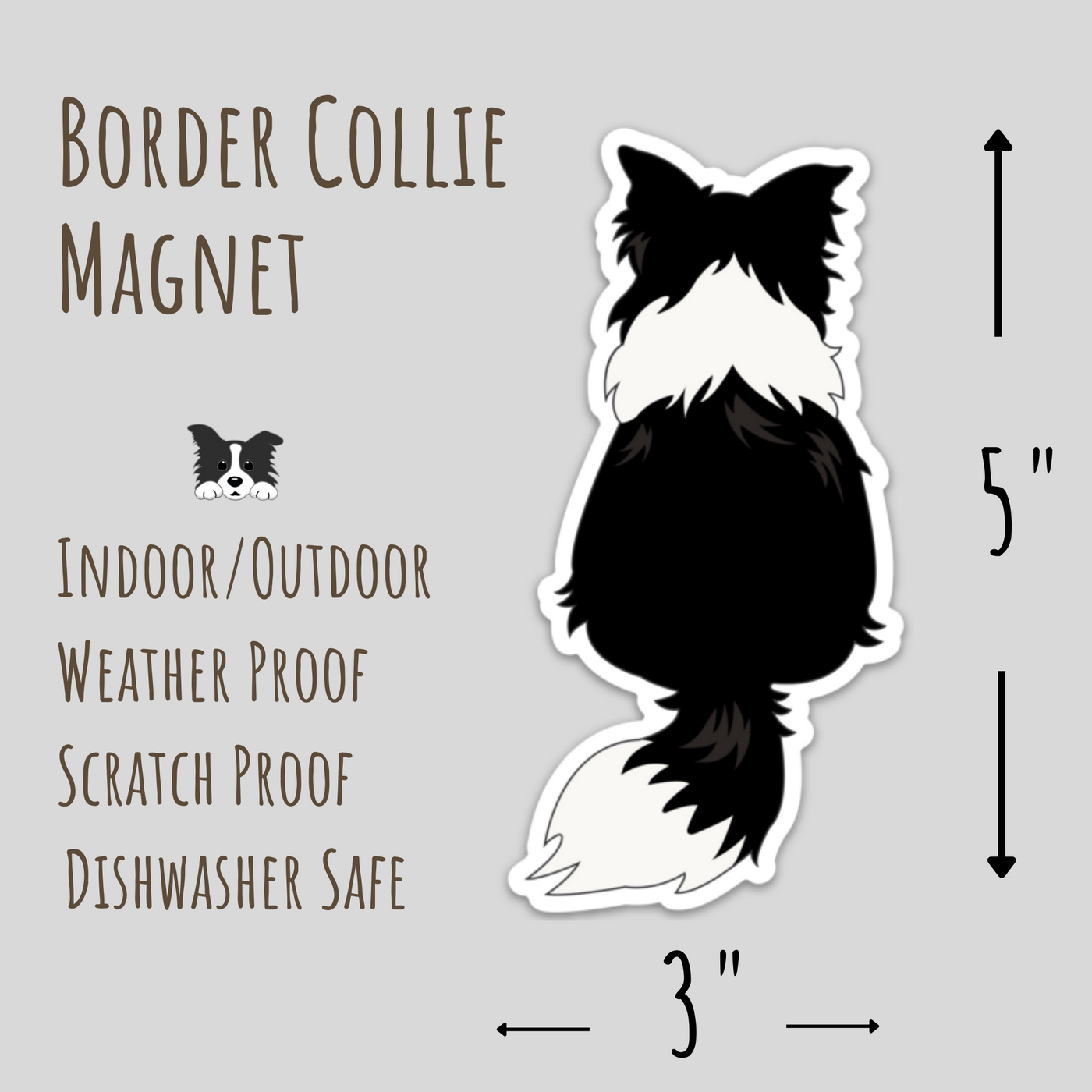 border collie magnet for border collie lover sticker for border collie owner gift