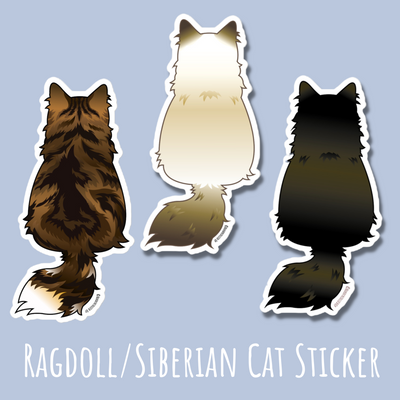 Ragdoll Cat Sticker | Siberian Cat Sticker | Neva Masquerade | Tabby Cat | Black Cat