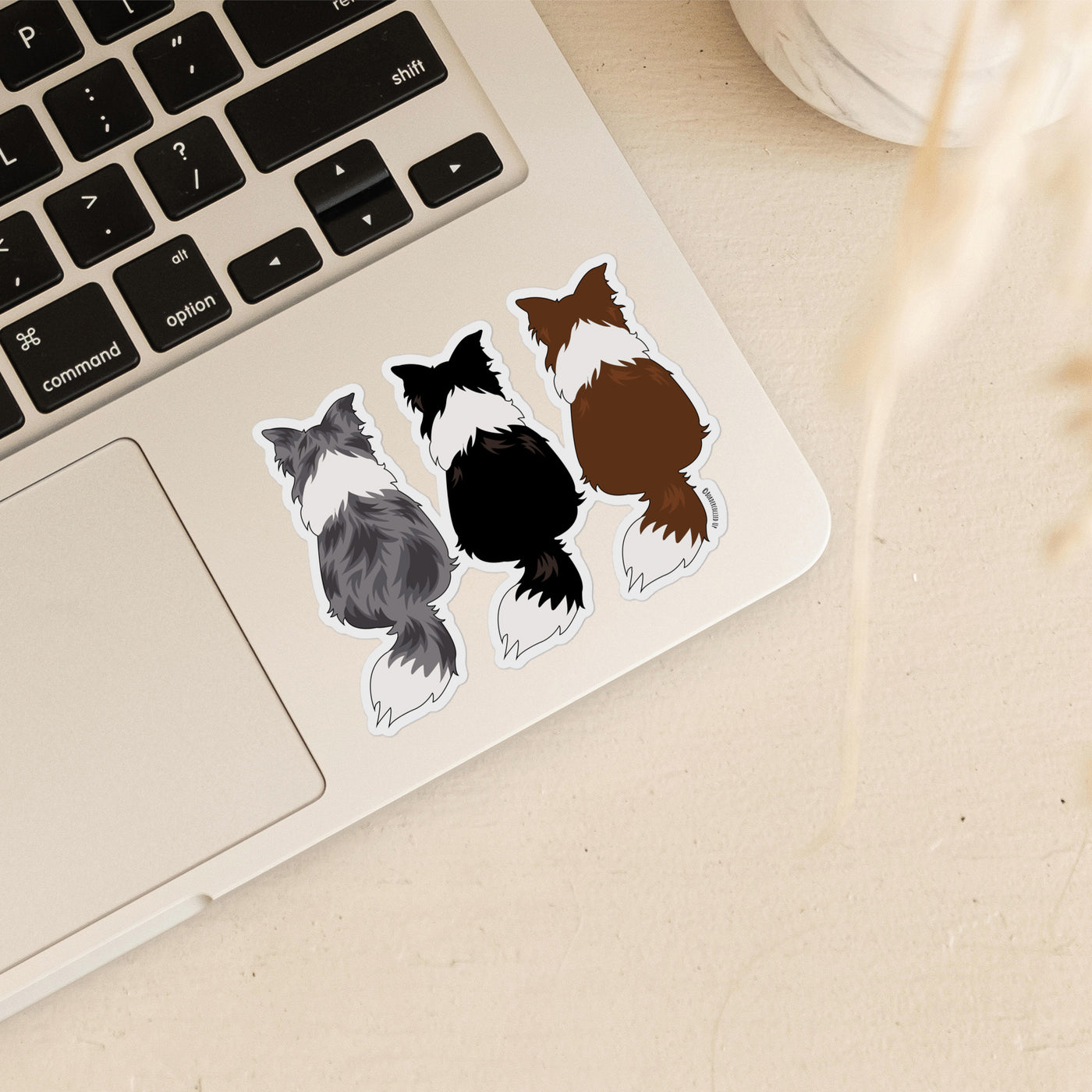 three border collie sticker | Border collie lovers gift | border collie gift | Blue merle border collie | chocolate brown border collie