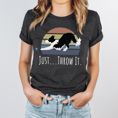 border collie t-shirt | Just throw it border collie t-shirt | border collie retro shirt | I love border collie | border collie gift for border collie lovers and dog owners