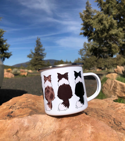 border collie camping mug