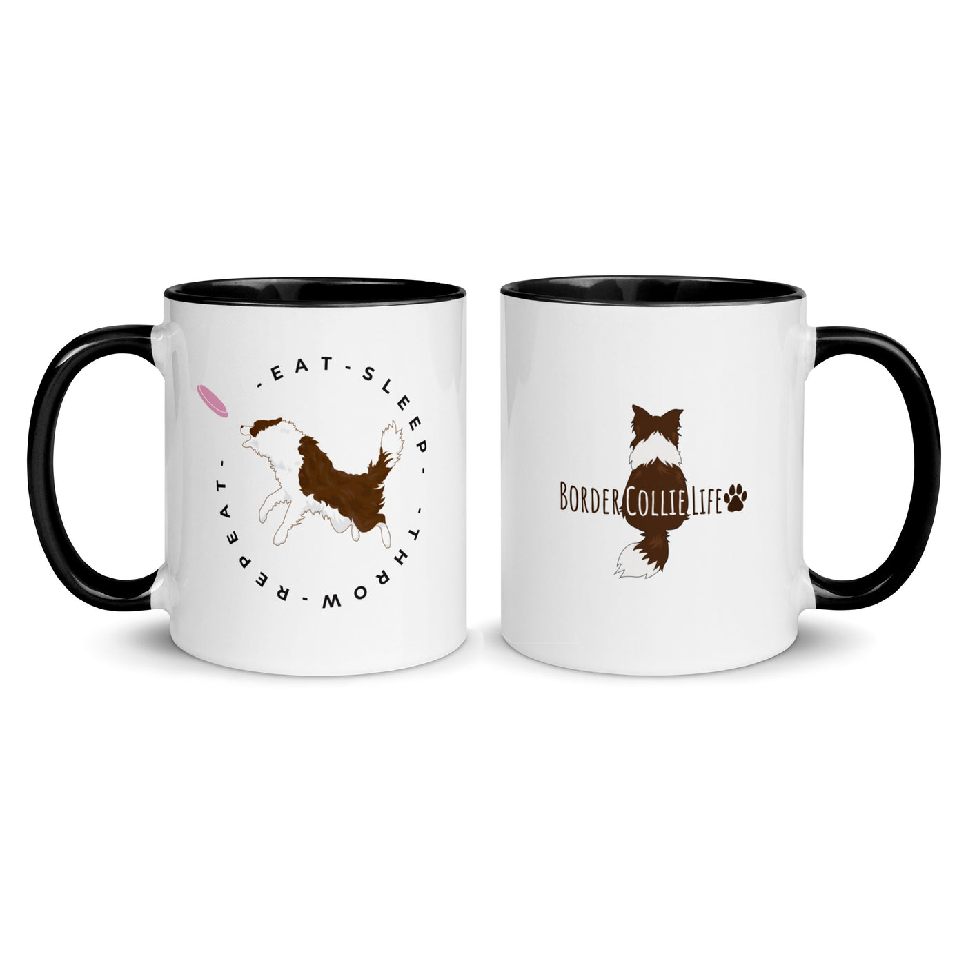brown border collie mugborder collie mug | Eat sleep throw repeat border collie mug | disc dog coffee mug | Agility dog border collie | frisbee dog border collie