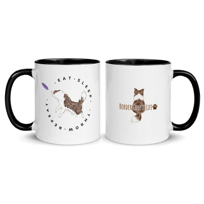 red merle border collie mug | border collie mug | Eat sleep throw repeat border collie mug | disc dog coffee mug | Agility dog border collie | frisbee dog border collie