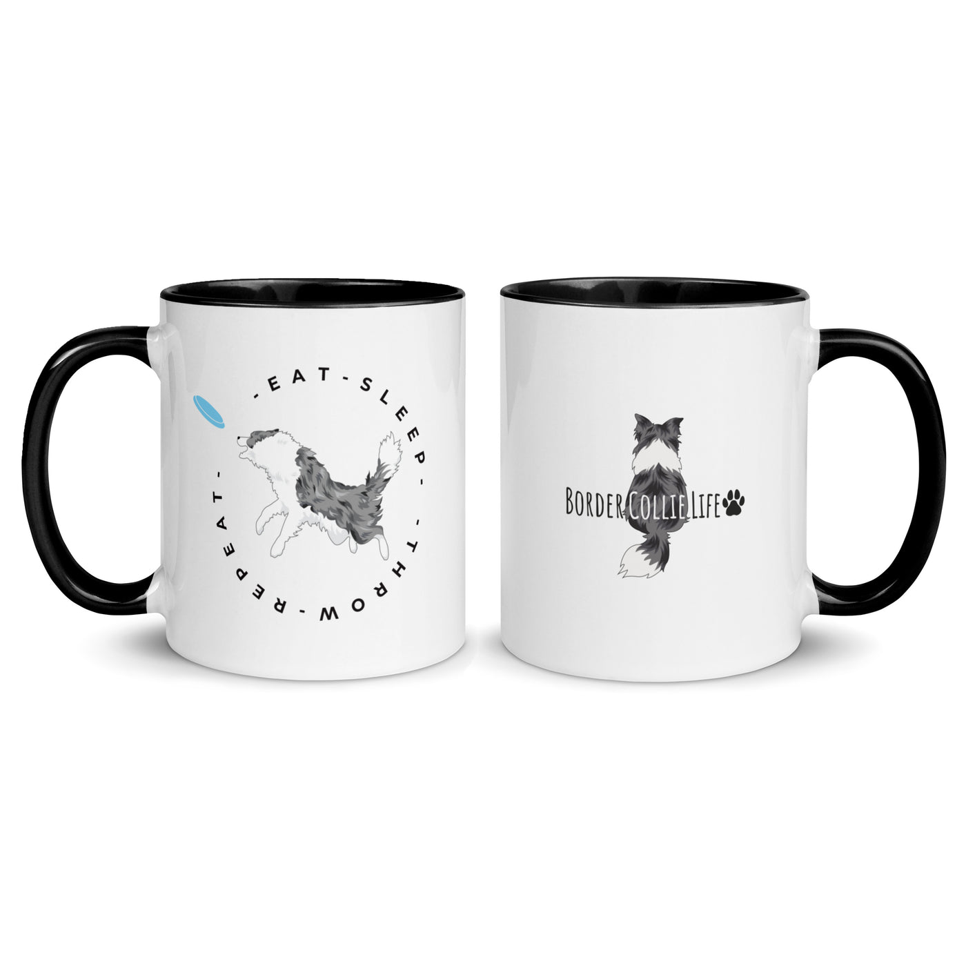 blue merle border collie mug | border collie mug | Eat sleep throw repeat border collie mug | disc dog coffee mug | Agility dog border collie | frisbee dog border collie