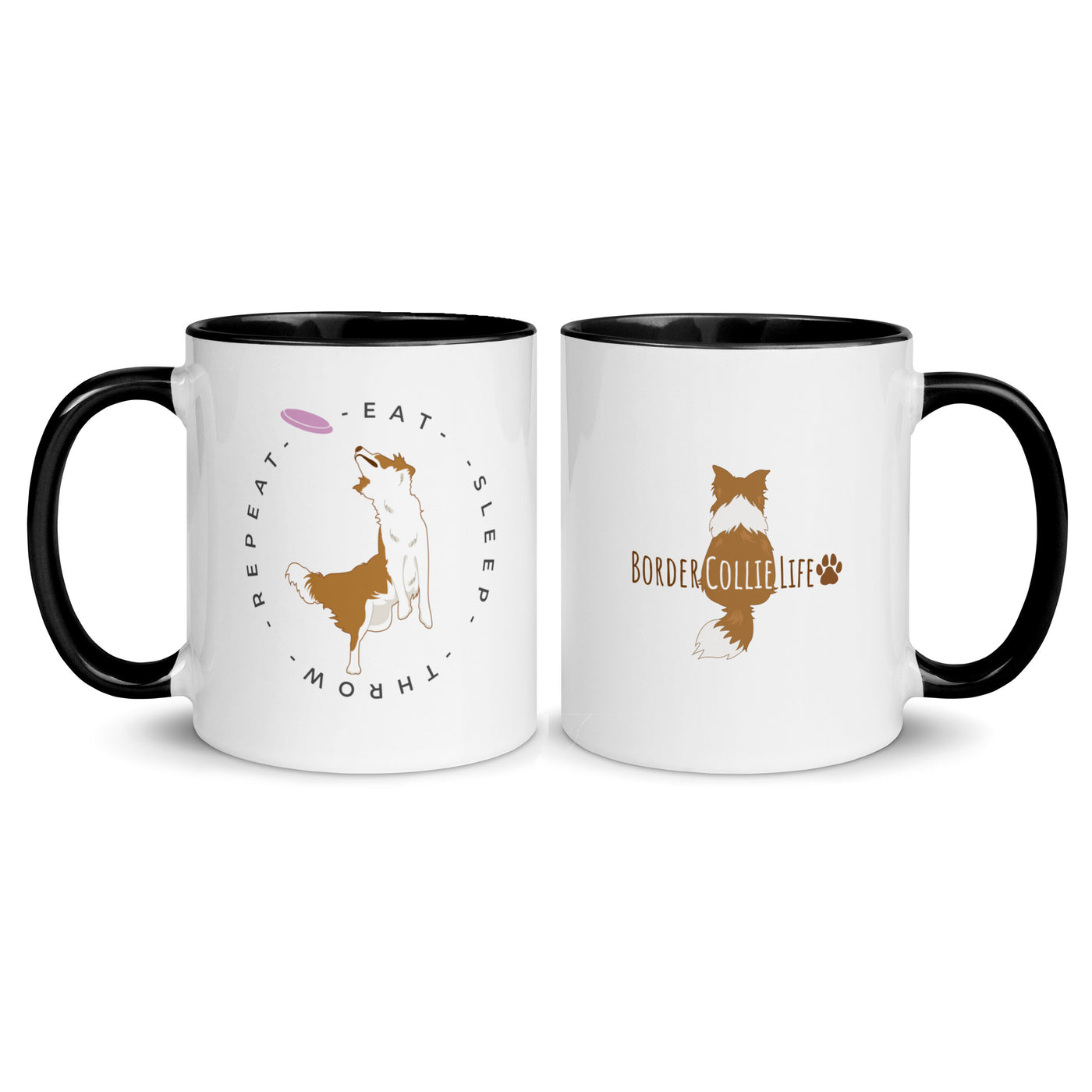 red border collie mug | border collie mug | Eat sleep throw repeat border collie mug | disc dog coffee mug | Agility dog border collie | frisbee dog border collie