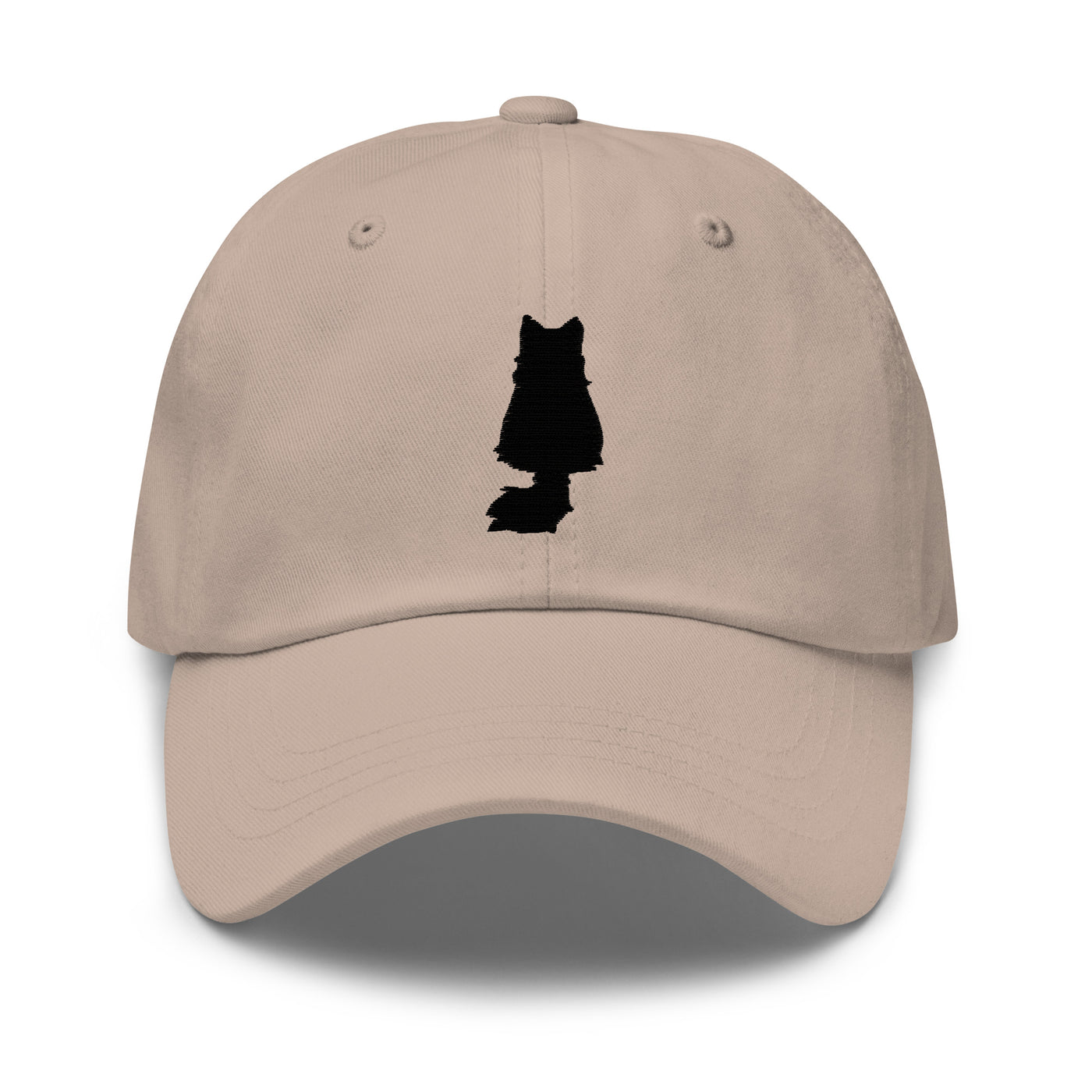 black cat hat | black cat embroidered hat | black cat embroidery | long haired black cat | I love black cat | Crazy cat lazy hat