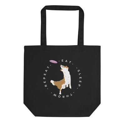 red border collie tote bag