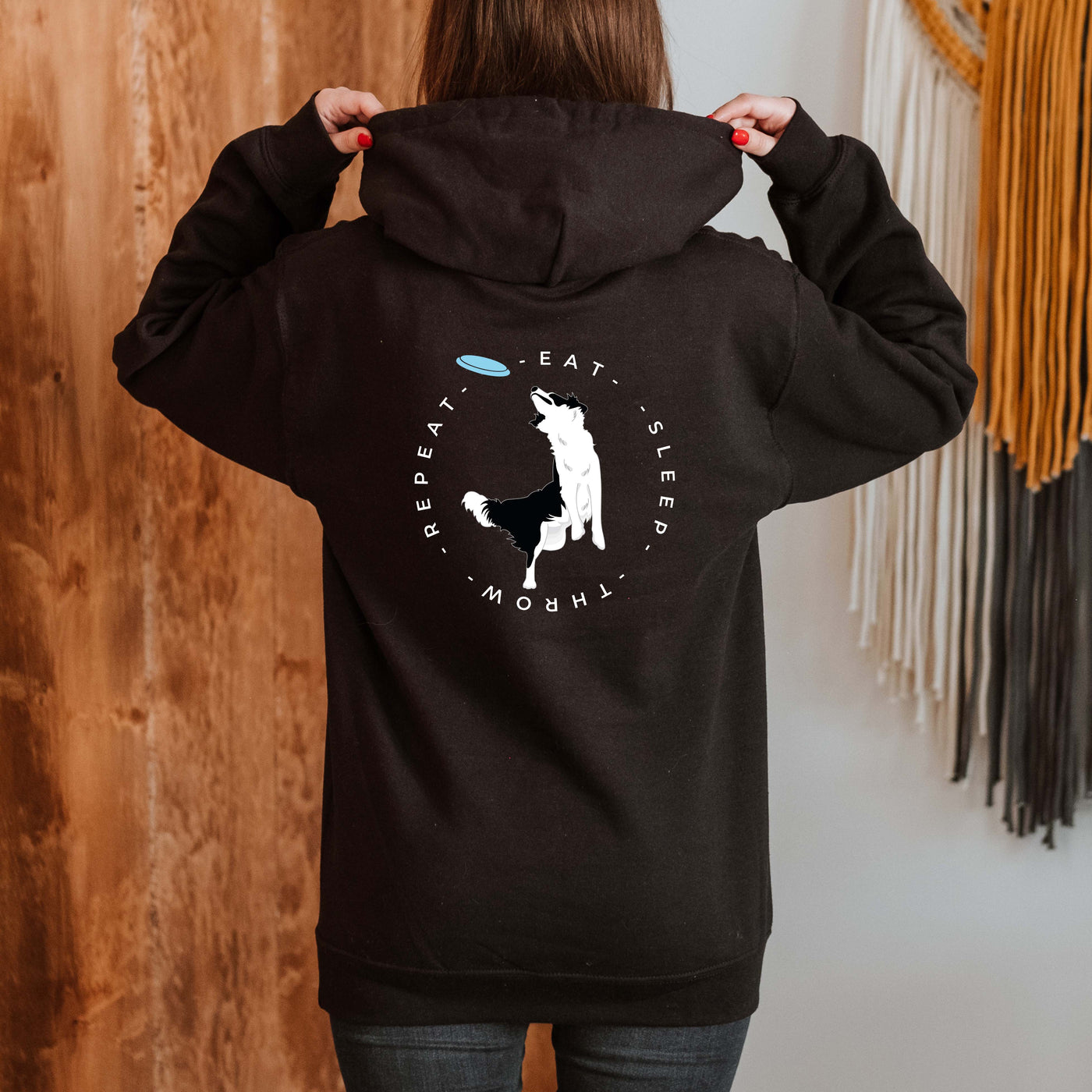 border collie  hoodie | chocolate brown border collie | red border collie girt